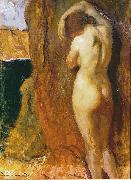 unknow artist, Nude Leaning against a Rock Overlooking the Sea,